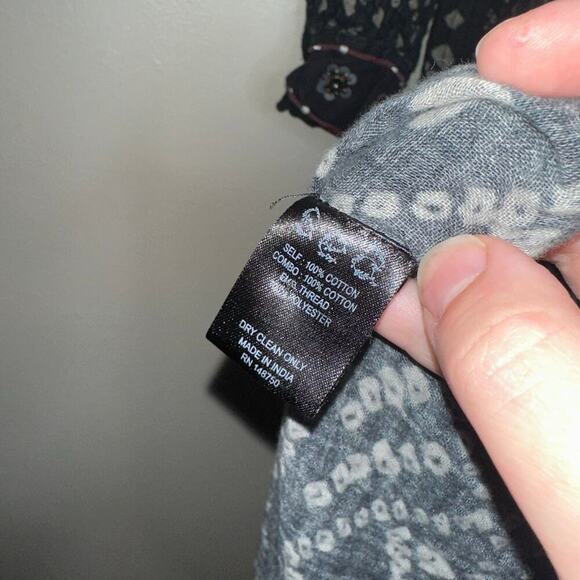 Sea New York Embroidered Maja Long Sleeve Dress Black Burgundy XS Boho Chic - Picture 7 of 11